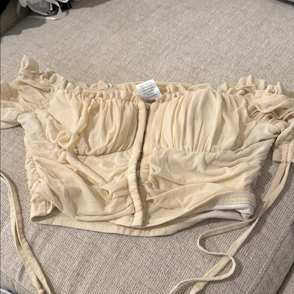 Windsor Cream Ruched Off-Shoulder Top